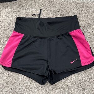 Nike Black Athletic Shorts with Pink Side Panels